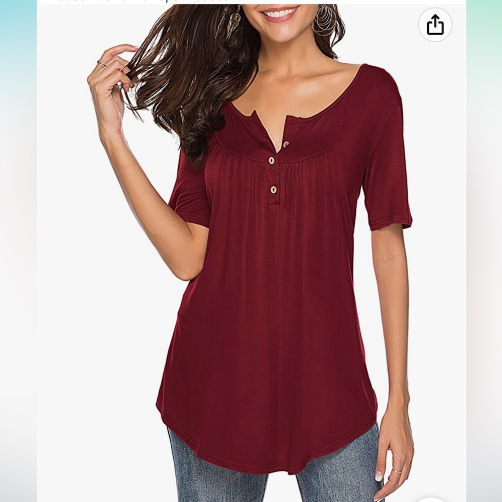 Womens Casual Tee Shirts dress or long shirt, Short Sleeve Loose Fits Tunic